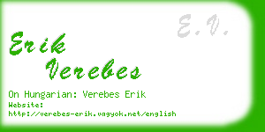 erik verebes business card